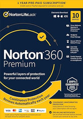 Norton 360 Advanced 1 User 10 Device 1Yr (21443261)